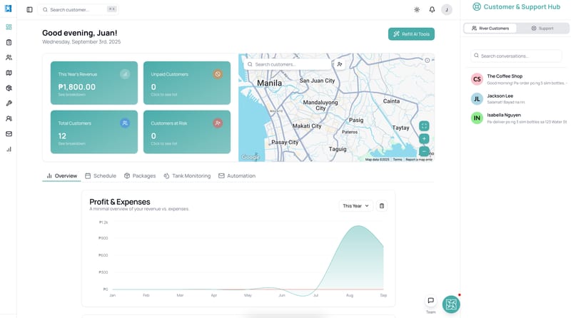 Smart Refill Dashboard on multiple devices